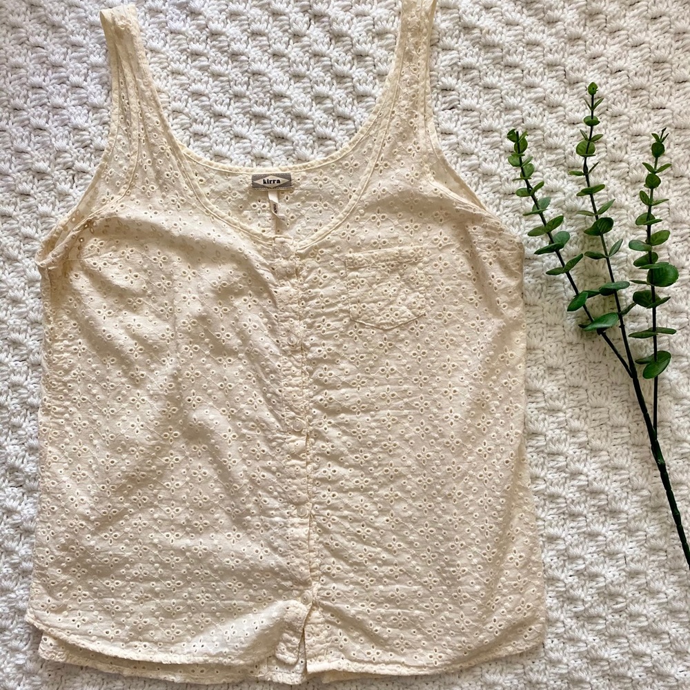 3 for $25! Faux lace eyelet tank top